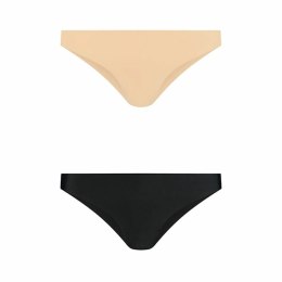 Niewidzialne stringi - Bye Bra Invisible Brazilian Nude + Black XL