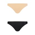 Niewidzialne stringi - Bye Bra Invisible Brazilian Nude + Black XL