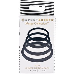 Zestaw pierścieni - Sportsheets Navy O Ring 4 Pack