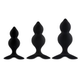 Zestaw korków analnych - FeelzToys Bibi Twin Black 3 szt