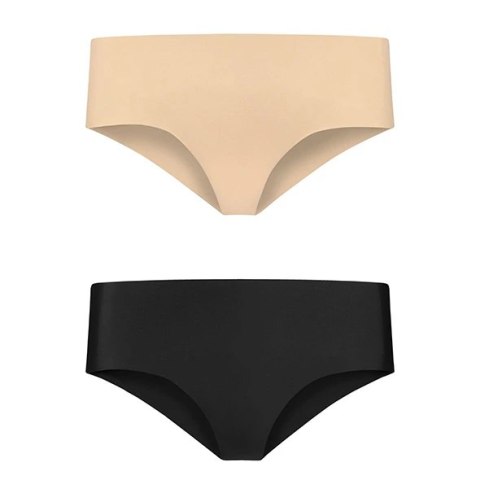 Niewidzialne majtki - Bye Bra Invisible Hipster (Nude & Black 2-Pack) L