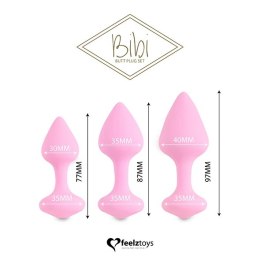 Zestaw plugów analnych - FeelzToys Bibi Pink 3 szt