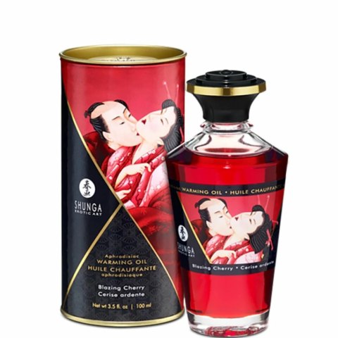 Rozgrzewający olejek do masażu - Shunga Aphrodisiac Warming Oil Blazing Cherry 100 ml