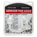 Pierścień na penisa z plugiem - Perfect Fit Armour Tug Lock Clear Przezroczysty