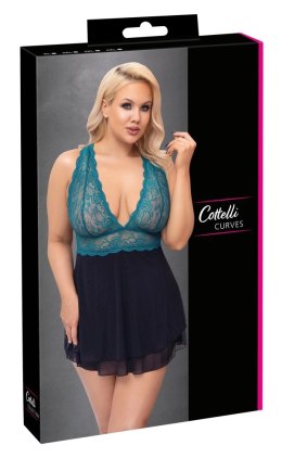 Cottelli CURVES - Babydoll Z Koronkową Górą I Siateczkową Spódnicą 2XL