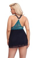 Cottelli CURVES - Babydoll Z Koronkową Górą I Siateczkową Spódnicą 2XL