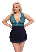 Cottelli CURVES - Babydoll Z Koronkową Górą I Siateczkową Spódnicą 3XL