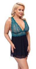 Cottelli CURVES - Babydoll Z Koronkową Górą I Siateczkową Spódnicą XL