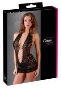 Cottelli LINGERIE - Seksowna Sukienka Z Delikatnej Koronki I Stringi Czarne M