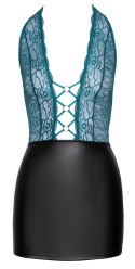 Cottelli LINGERIE - Seksowna Czarna Matowa Spódniczka Z Koronkową Zieloną Górą M