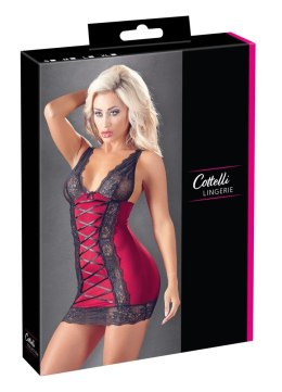 Cottelli LINGERIE - Seksowna Czerwona Sukienka Z Czarnymi Koronkowymi Wstawkami XL