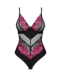 Obsessive - Seksowne Body Z Kwiatowej Koronki Rosenty M/L