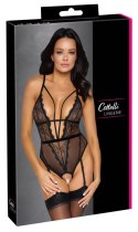 Cottelli LINGERIE - Czarne Koronkowe Body Z Perełkami W Kroczu XL