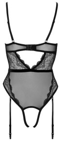 Cottelli LINGERIE - Czarne Koronkowe Body Z Perełkami W Kroczu L