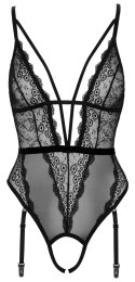 Cottelli LINGERIE - Czarne Koronkowe Body Z Perełkami W Kroczu S