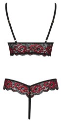 Cottelli LINGERIE - Gorące Body Z Dwukolorowej Koronki Z Kwiatowym Motywem L/XL